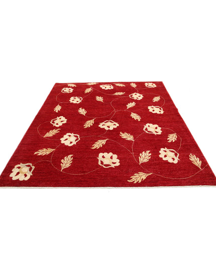 Modcar 6' 6" X 7' 9" Hand Knotted Wool Rug 6' 6" X 7' 9" (198 X 236) / Rust / Wool