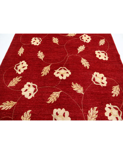 Modcar 6' 6" X 7' 9" Hand Knotted Wool Rug 6' 6" X 7' 9" (198 X 236) / Rust / Wool