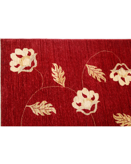 Modcar 6' 6" X 7' 9" Hand Knotted Wool Rug 6' 6" X 7' 9" (198 X 236) / Rust / Wool