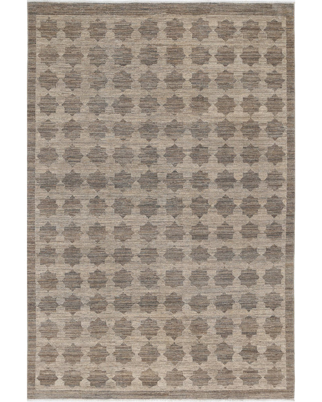 Modcar 6' 4" X 9' 5" Hand Knotted Wool Rug 6' 4" X 9' 5" (193 X 287) / Beige / Wool