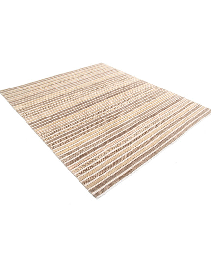 Modcar 6' 7" X 7' 6" Hand Knotted Wool Rug 6' 7" X 7' 6" (201 X 229) / Beige / Wool