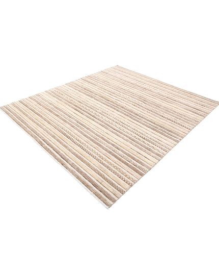 Modcar 6' 7" X 7' 6" Hand Knotted Wool Rug 6' 7" X 7' 6" (201 X 229) / Beige / Wool