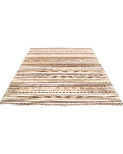 Modcar 6' 7" X 7' 6" Hand Knotted Wool Rug 6' 7" X 7' 6" (201 X 229) / Beige / Wool
