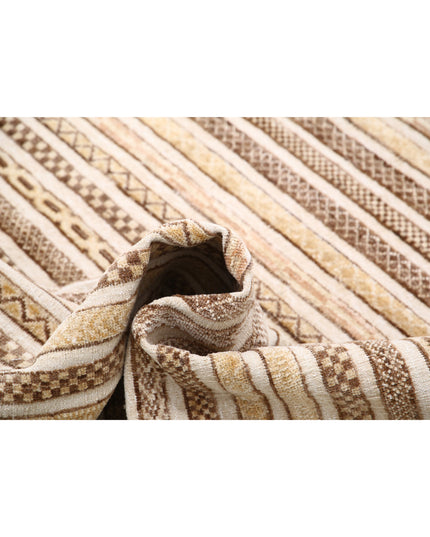 Modcar 6' 7" X 7' 6" Hand Knotted Wool Rug 6' 7" X 7' 6" (201 X 229) / Beige / Wool