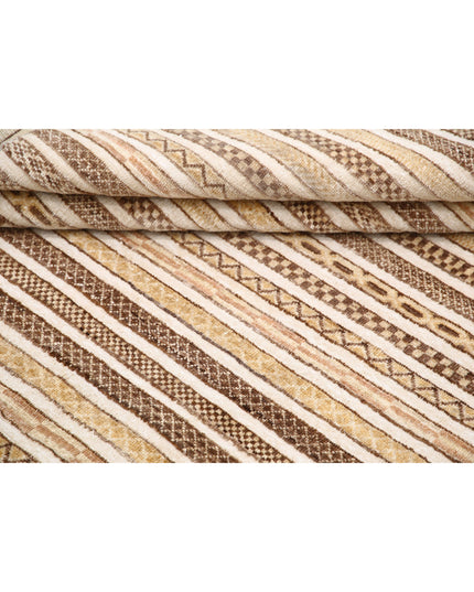 Modcar 6' 7" X 7' 6" Hand Knotted Wool Rug 6' 7" X 7' 6" (201 X 229) / Beige / Wool