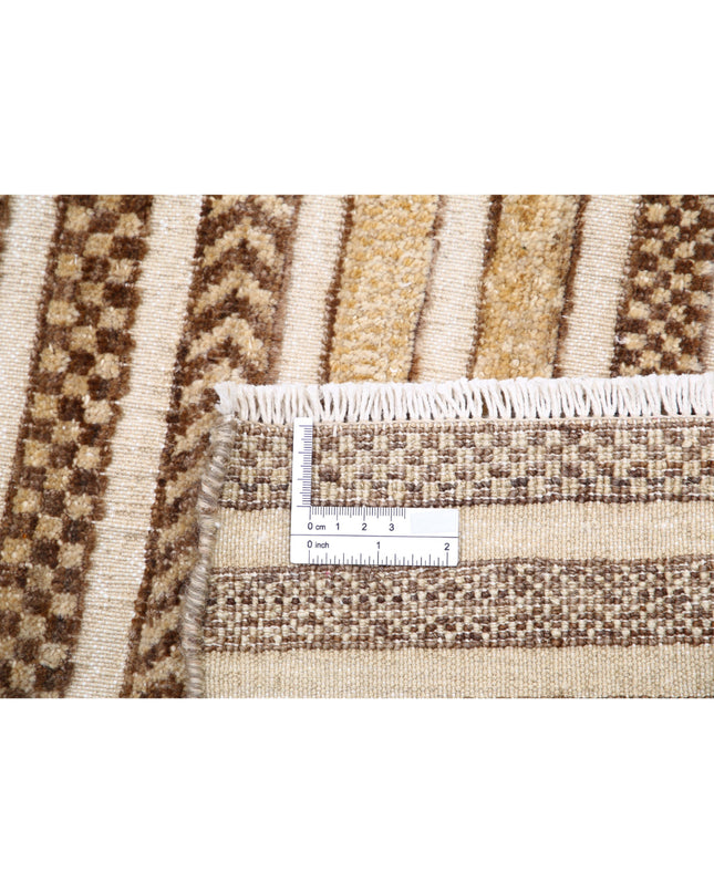 Modcar 6' 7" X 7' 6" Hand Knotted Wool Rug 6' 7" X 7' 6" (201 X 229) / Beige / Wool