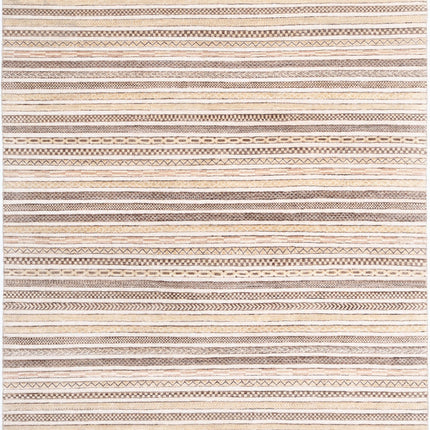 Modcar 6' 7" X 7' 6" Hand Knotted Wool Rug 6' 7" X 7' 6" (201 X 229) / Beige / Wool