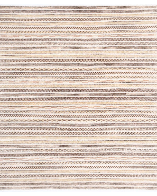Modcar 6' 7" X 7' 6" Hand Knotted Wool Rug 6' 7" X 7' 6" (201 X 229) / Beige / Wool