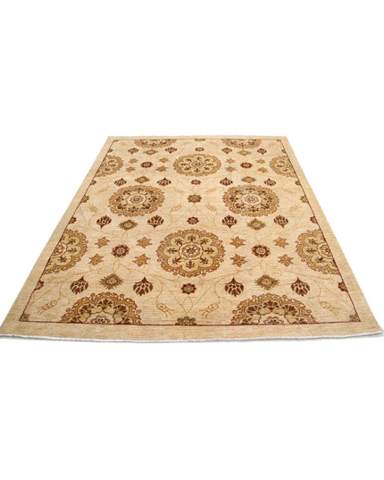 Modcar 6' 6" X 7' 10" Hand Knotted Wool Rug 6' 6" X 7' 10" (198 X 239) / Beige / Wool