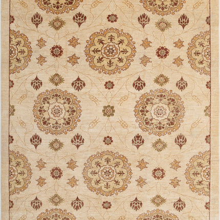 Modcar 6' 6" X 7' 10" Hand Knotted Wool Rug 6' 6" X 7' 10" (198 X 239) / Beige / Wool