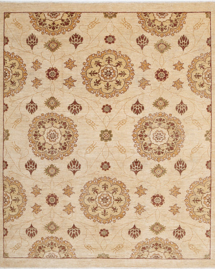 Modcar 6' 6" X 7' 10" Hand Knotted Wool Rug 6' 6" X 7' 10" (198 X 239) / Beige / Wool
