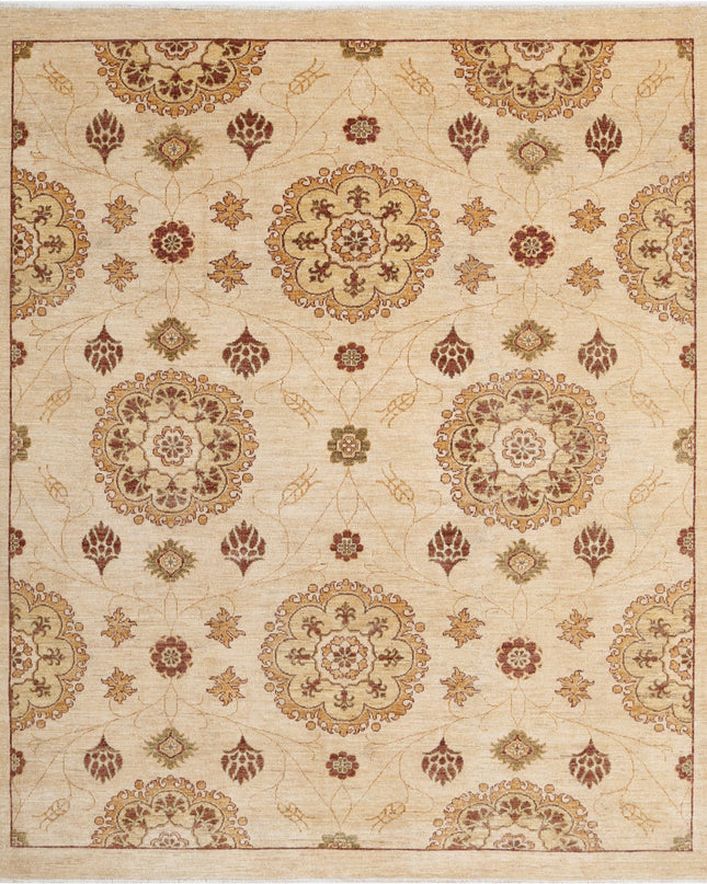 Modcar 6' 6" X 7' 10" Hand Knotted Wool Rug 6' 6" X 7' 10" (198 X 239) / Beige / Wool