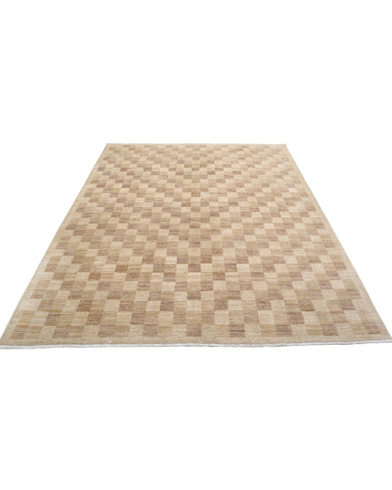 Modcar 6' 5" X 7' 11" Hand Knotted Wool Rug 6' 5" X 7' 11" (196 X 241) / Beige / Wool