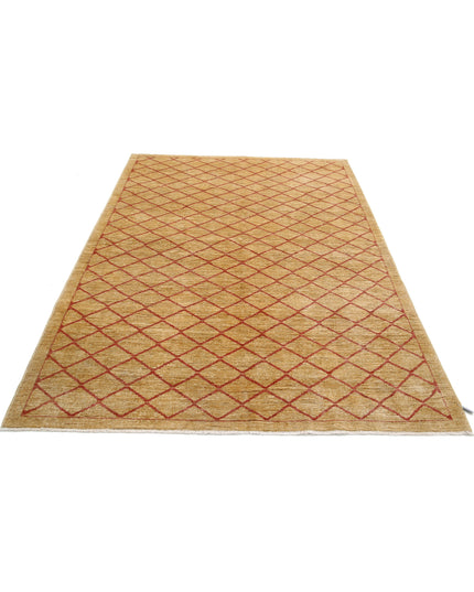 Modcar 5' 7" X 7' 7" Hand Knotted Wool Rug 5' 7" X 7' 7" (170 X 231) / Beige / Wool