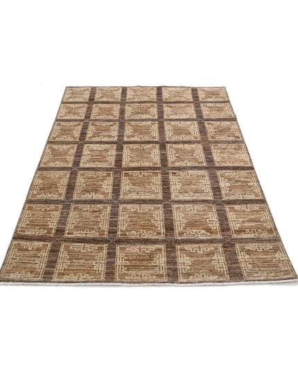 Modcar 4' 5" X 5' 9" Hand Knotted Wool Rug 4' 5" X 5' 9" (135 X 175) / Multi / Wool