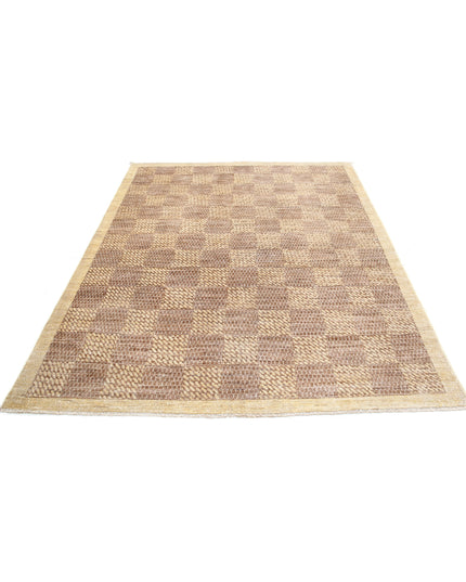 Modcar 5' 10" X 7' 4" Hand Knotted Wool Rug 5' 10" X 7' 4" (178 X 223) / Beige / Wool