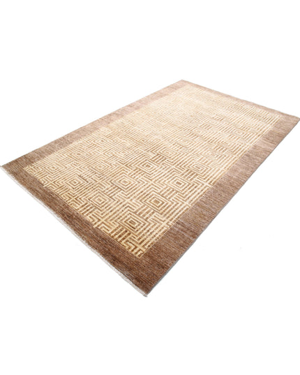 Modcar 5' 5" X 8' 7" Hand Knotted Wool Rug 5' 5" X 8' 7" (165 X 262) / Beige / Wool