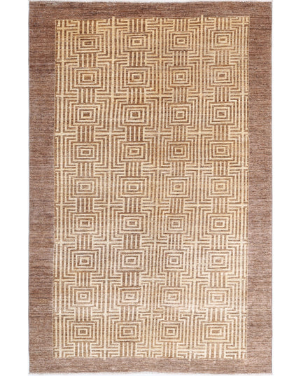 Modcar 5' 5" X 8' 7" Hand Knotted Wool Rug 5' 5" X 8' 7" (165 X 262) / Beige / Wool