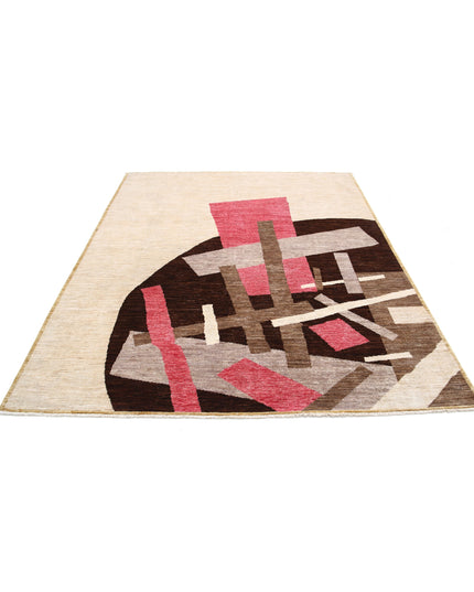 Modcar 6' 4" X 8' 0" Hand Knotted Wool Rug 6' 4" X 8' 0" (193 X 244) / Multi / Wool