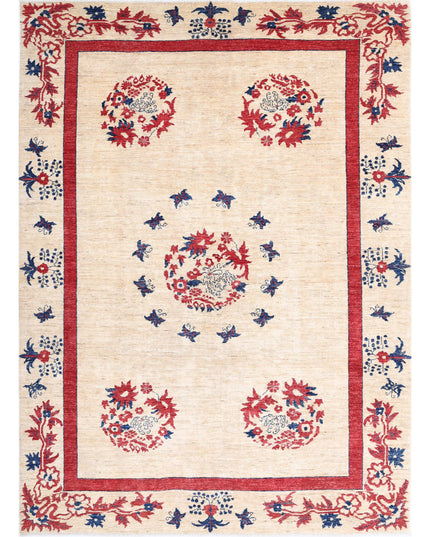 Modcar 6' 9" X 9' 4" Hand Knotted Wool Rug 6' 9" X 9' 4" (206 X 284) / Beige / Wool