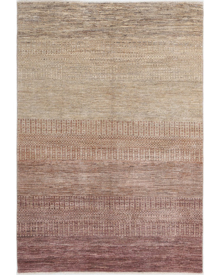 Modcar 4' 5" X 6' 6" Hand Knotted Wool Rug 4' 5" X 6' 6" (135 X 198) / Beige / Wool