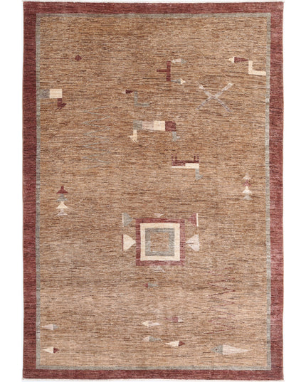 Modcar 5' 11" X 8' 9" Hand Knotted Wool Rug 5' 11" X 8' 9" (180 X 267) / Beige / Wool
