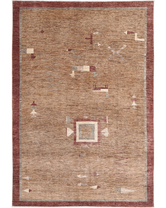 Modcar 5' 11" X 8' 9" Hand Knotted Wool Rug 5' 11" X 8' 9" (180 X 267) / Beige / Wool