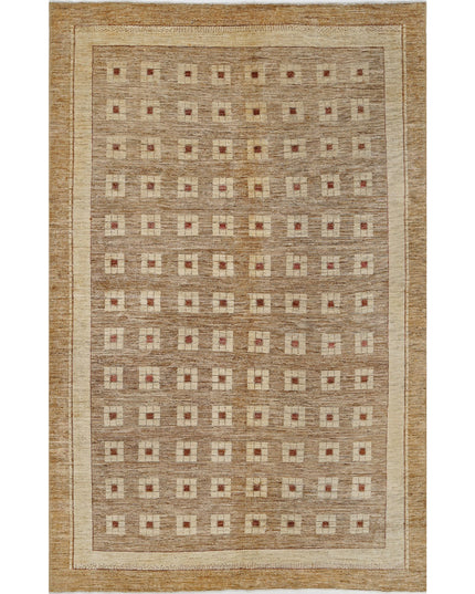 Modcar 5' 11" X 9' 3" Hand Knotted Wool Rug 5' 11" X 9' 3" (180 X 282) / Beige / Wool