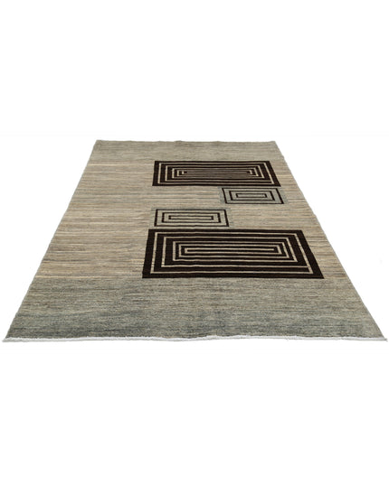 Modcar 5' 6" X 7' 9" Hand Knotted Wool Rug 5' 6" X 7' 9" (168 X 236) / Multi / Wool