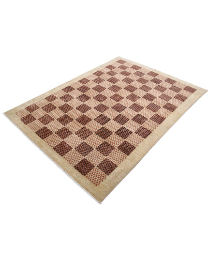 Modcar 5' 4" X 6' 8" Hand Knotted Wool Rug 5' 4" X 6' 8" (162 X 203) / Beige / Wool