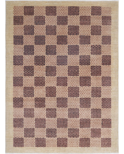 Modcar 5' 4" X 6' 8" Hand Knotted Wool Rug 5' 4" X 6' 8" (162 X 203) / Beige / Wool