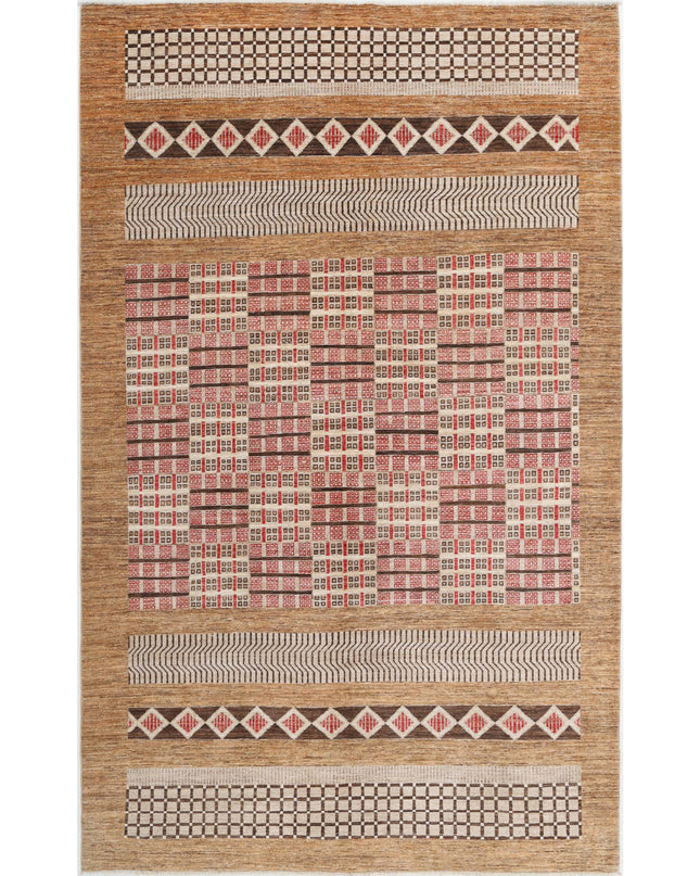Modcar 6' 1" X 9' 10" Hand Knotted Wool Rug 6' 1" X 9' 10" (185 X 300) / Beige / Wool