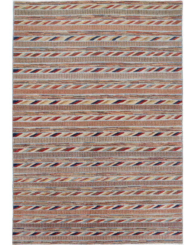 Modcar 6' 4" X 9' 4" Hand Knotted Wool Rug 6' 4" X 9' 4" (193 X 284) / Multi / Wool