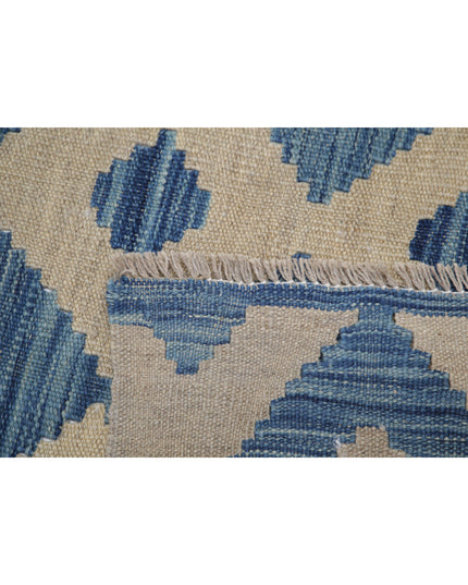 Modern Kilim 7' 11" X 10' 9" Hand Knotted Wool Kilim 7' 11" X 10' 9" (241 X 328) / Blue / Wool