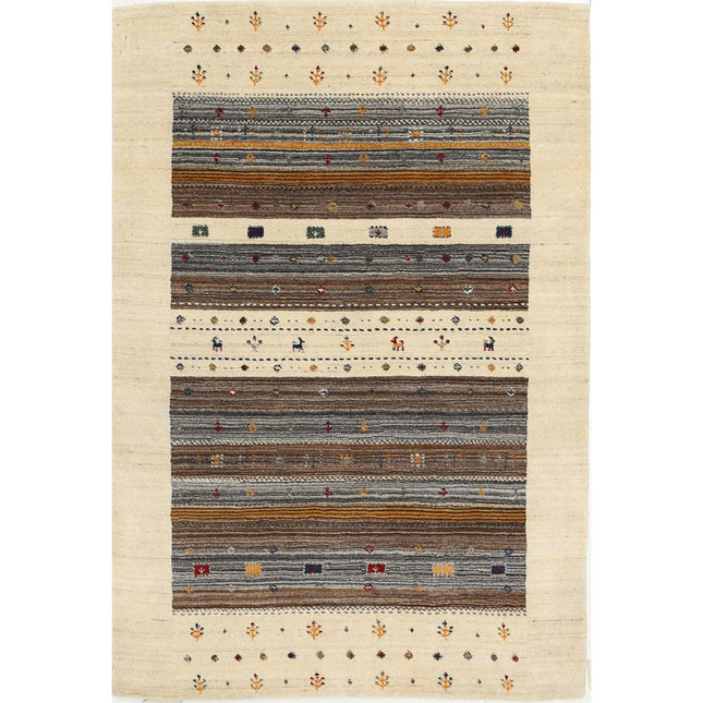 Modren Hand-Knotted Wool Rug IVA0028616 - Natalia Rugs