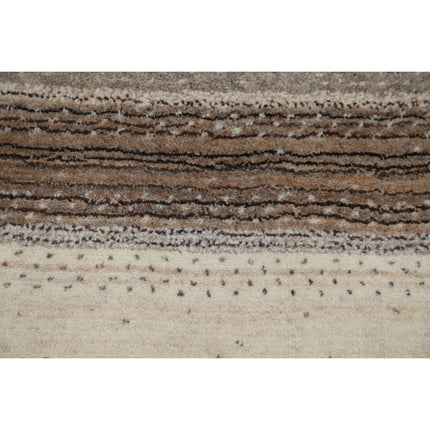 Modren 4' 8" X 6' 5" Wool Hand-Knotted Rug 4' 8" X 6' 5" (142 X 196) / Ivory / Brown