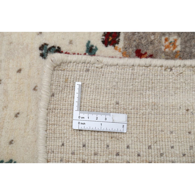 Modren 4' 8" X 6' 5" Wool Hand-Knotted Rug 4' 8" X 6' 5" (142 X 196) / Ivory / Brown