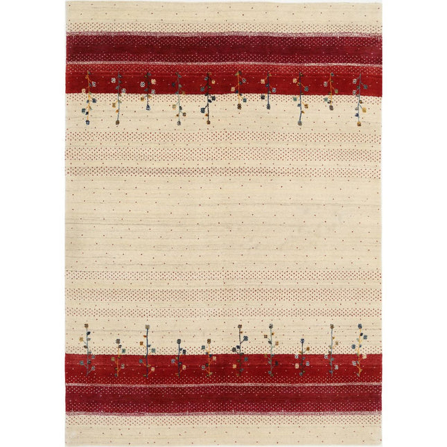 Modren Hand-Knotted Wool Rug IVA0028625 - Natalia Rugs