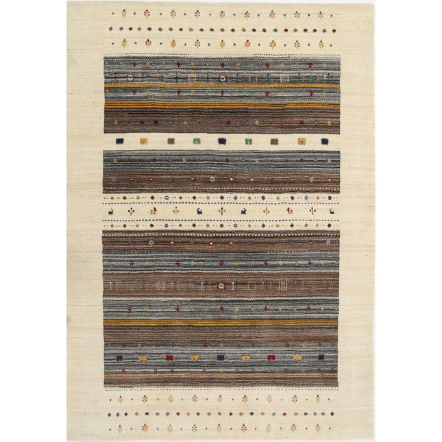 Modren Hand-Knotted Wool Rug IVA0028627 - Natalia Rugs