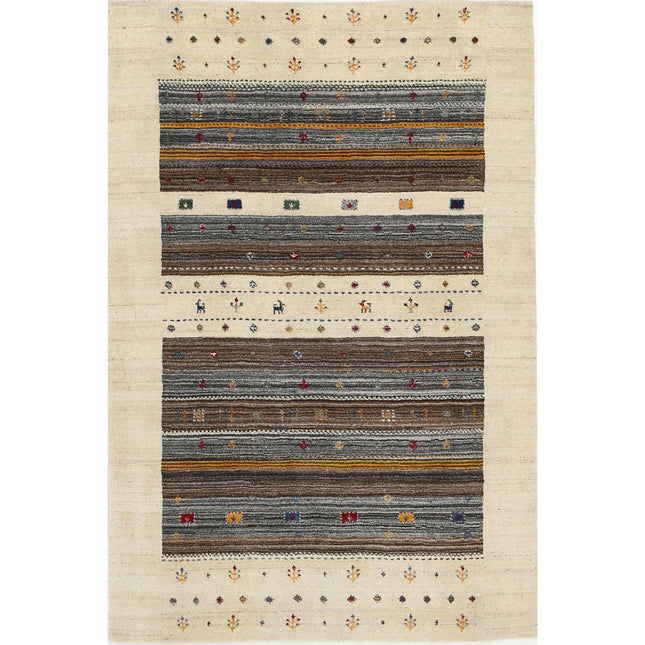 Modren Hand-Knotted Wool Rug IVA0028631 - Natalia Rugs