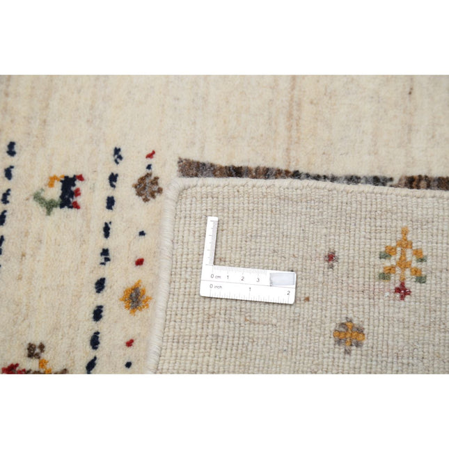 Modren 2' 10" X 5' 2" Wool Hand-Knotted Rug 2' 10" X 5' 2" (86 X 157) / Ivory / Brown