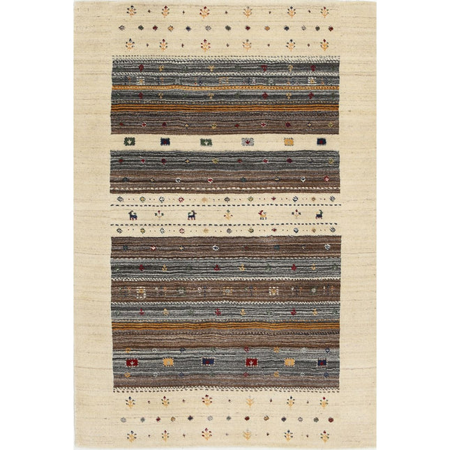 Modren Hand-Knotted Wool Rug IVA0028641 - Natalia Rugs