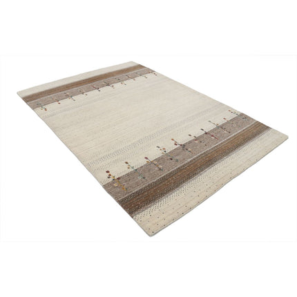 Modren 5' 7" X 7' 5" Wool Hand-Knotted Rug 5' 7" X 7' 5" (170 X 226) / Ivory / Brown