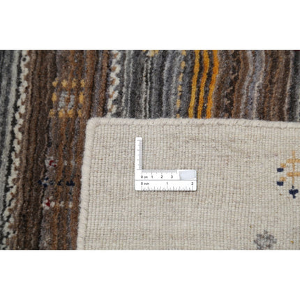 Modren 3' 10" X 5' 10" Wool Hand-Knotted Rug 3' 10" X 5' 10" (117 X 178) / Ivory / Brown