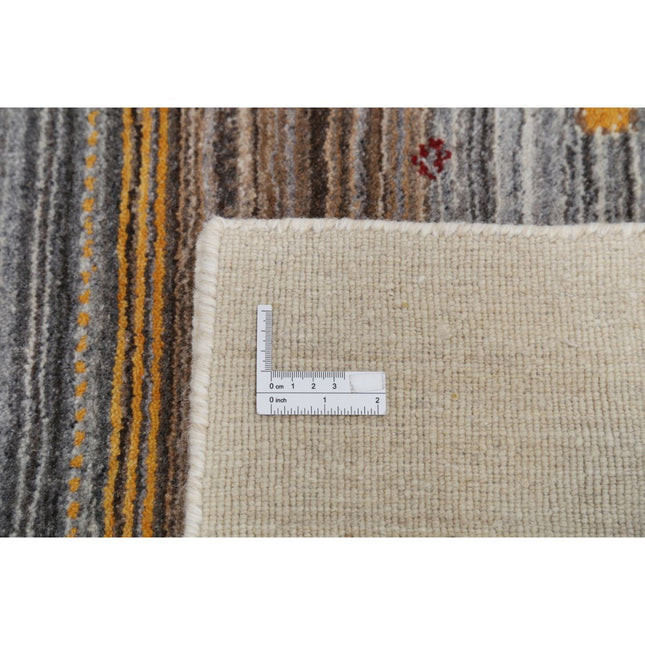 Modren 6' 8" X 9' 9" Wool Hand-Knotted Rug 6' 8" X 9' 9" (203 X 297) / Ivory / Brown