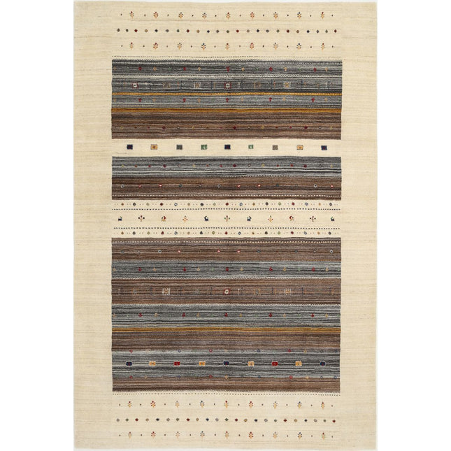 Modren Hand-Knotted Wool Rug IVA0028678 - Natalia Rugs