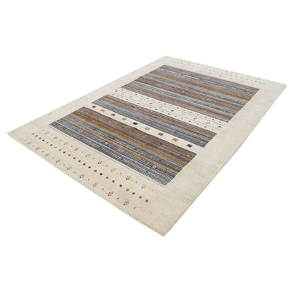 Modren 5' 8" X 7' 11" Wool Hand-Knotted Rug 5' 8" X 7' 11" (173 X 241) / Ivory / Brown