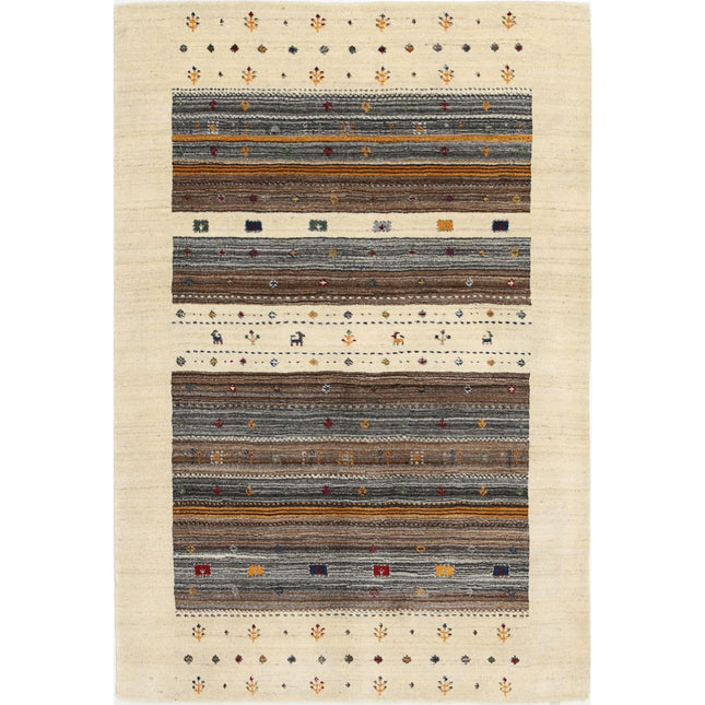 Modren Hand-Knotted Wool Rug IVA0028685 - Natalia Rugs