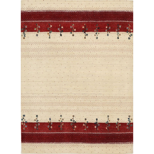 Modren Hand-Knotted Wool Rug IVA0028703 - Natalia Rugs