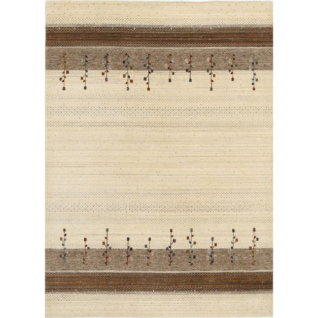 Modren Hand-Knotted Wool Rug IVA0028706 - Natalia Rugs